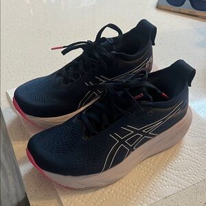 Asics Blue and Pink Athletic Sneakers GEL-NIMBUS 25